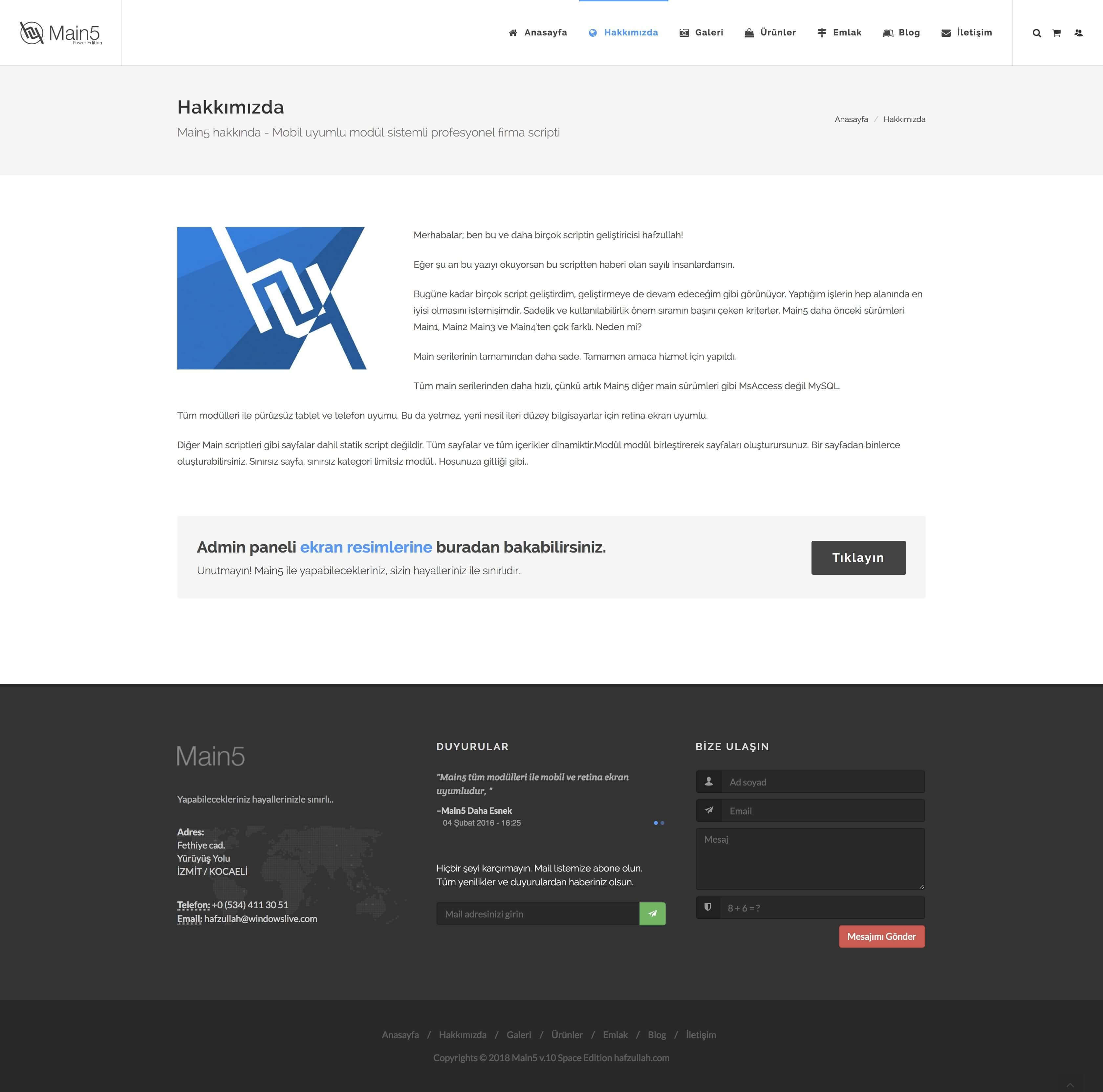 Türkçe Cms İçerik Yönetim Scripti (Main5 Firma Scripti) Resimleri 3